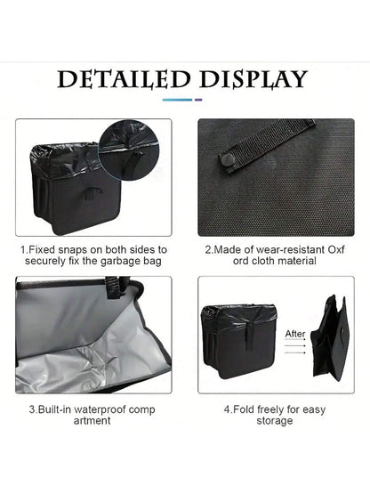 Large Capacity Foldable Car Trash Can- Waterproof And Leakproof Hanging Storage Bag, Leakproof Car Box, Portable Hanging Trash For Cars, SUVs, Trucks, Minivans, Perfect Gifts In The Car