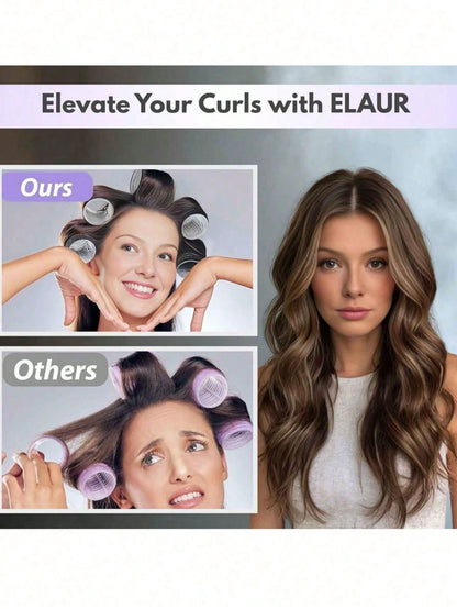 Large Size Hair Rollers With Clips, Self-Gripping Curler Suitable For Long/Medium/Short Hair And Bangs, DIY Hair Curling Tool (Includes 12pcs Large Roller Tubes + 6pcs Clips)