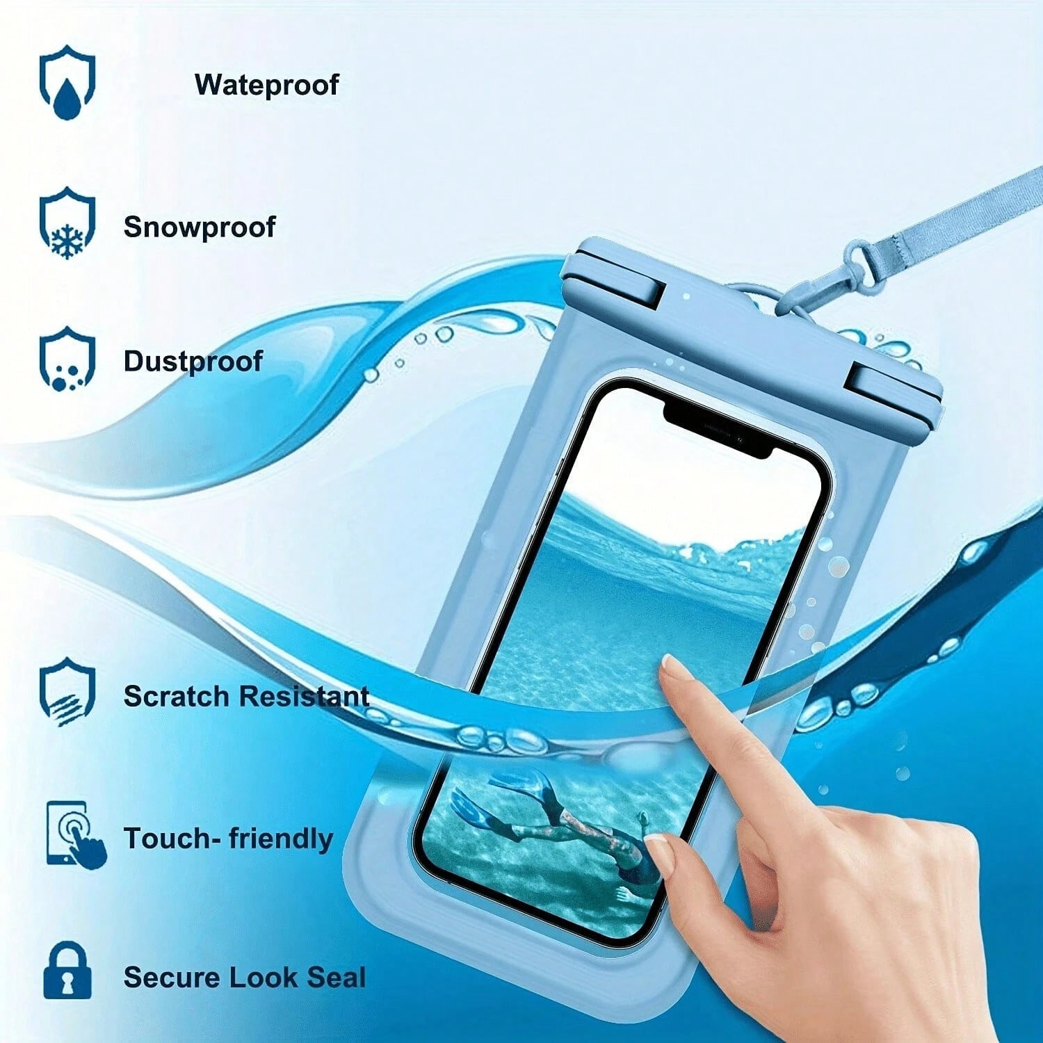 Large Waterproof Phone Bag, Waterproof Phone Case, Suitable For Phone 16 15 Pro Max, Galaxy S25 S24 S23 Ultra, IPX8 Waterproof Phone Protective Pouch, Essential For Beach And Travel