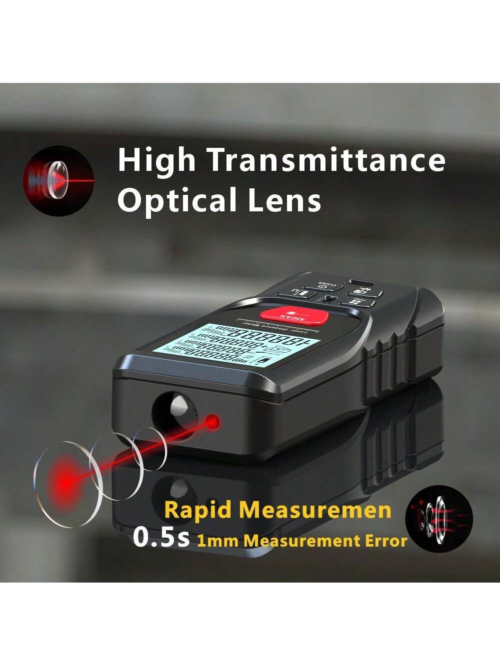Laser Meter Digital Tape 50m 100m 150m 200m Laser Distance Meter 2 Bubbles Leveling Backlit High Accuracy Handheld Laser Rangefinder Laser Tape Measure With Bag