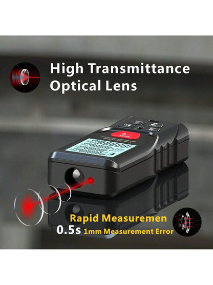 Laser Meter Digital Tape 50m 100m 150m 200m Laser Distance Meter 2 Bubbles Leveling Backlit High Accuracy Handheld Laser Rangefinder Laser Tape Measure With Bag