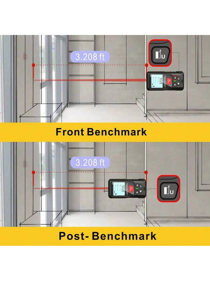 Laser Meter Digital Tape 50m 100m 150m 200m Laser Distance Meter 2 Bubbles Leveling Backlit High Accuracy Handheld Laser Rangefinder Laser Tape Measure With Bag