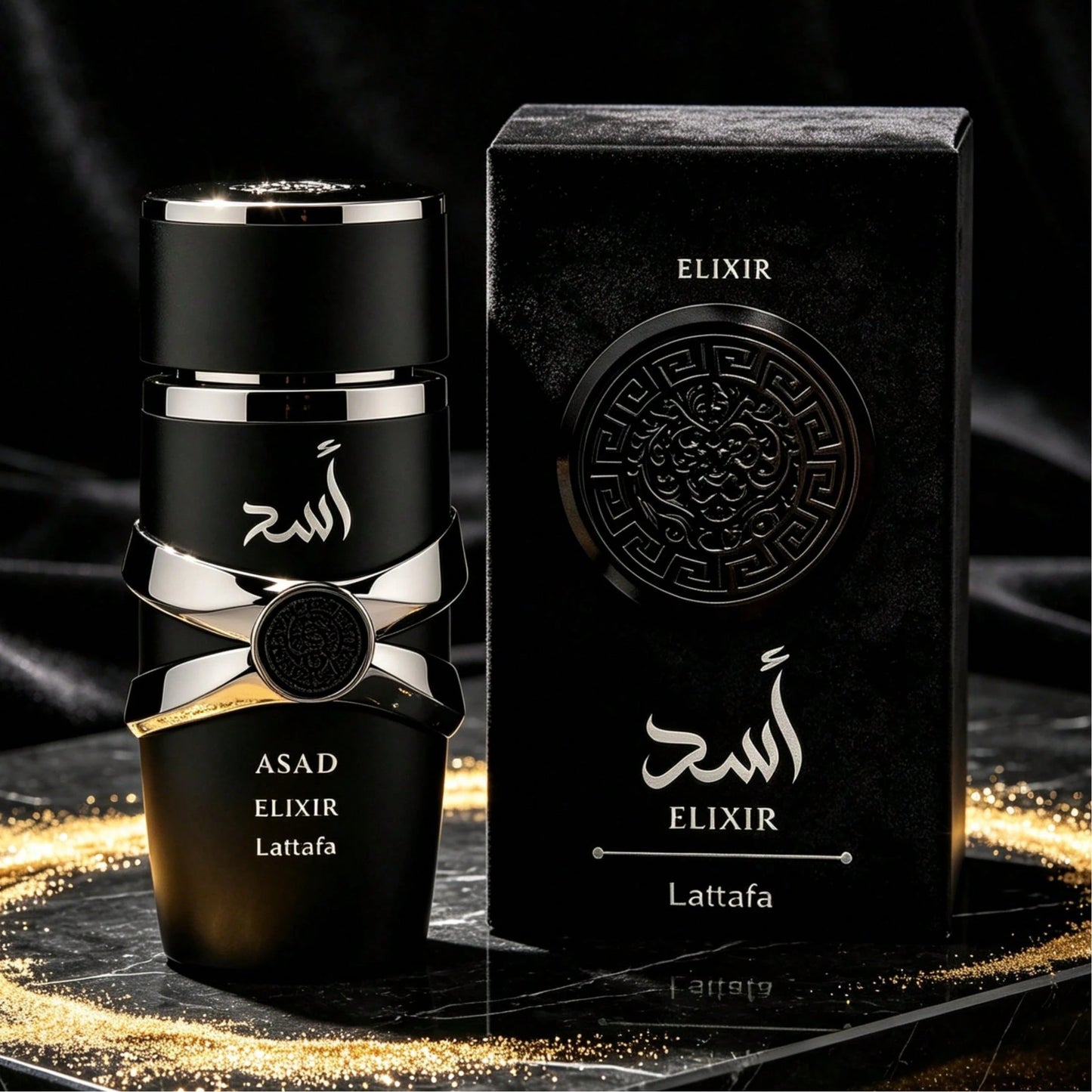 Lattafa Asad Elixir Men Eau De Parfum 100ml 3.4oz Intense Fragrance Spray Aromatic Woody Cedarwood Amber Vanilla Notes All Day Lasting Luxury Masculine Scent Anniversary Gift
