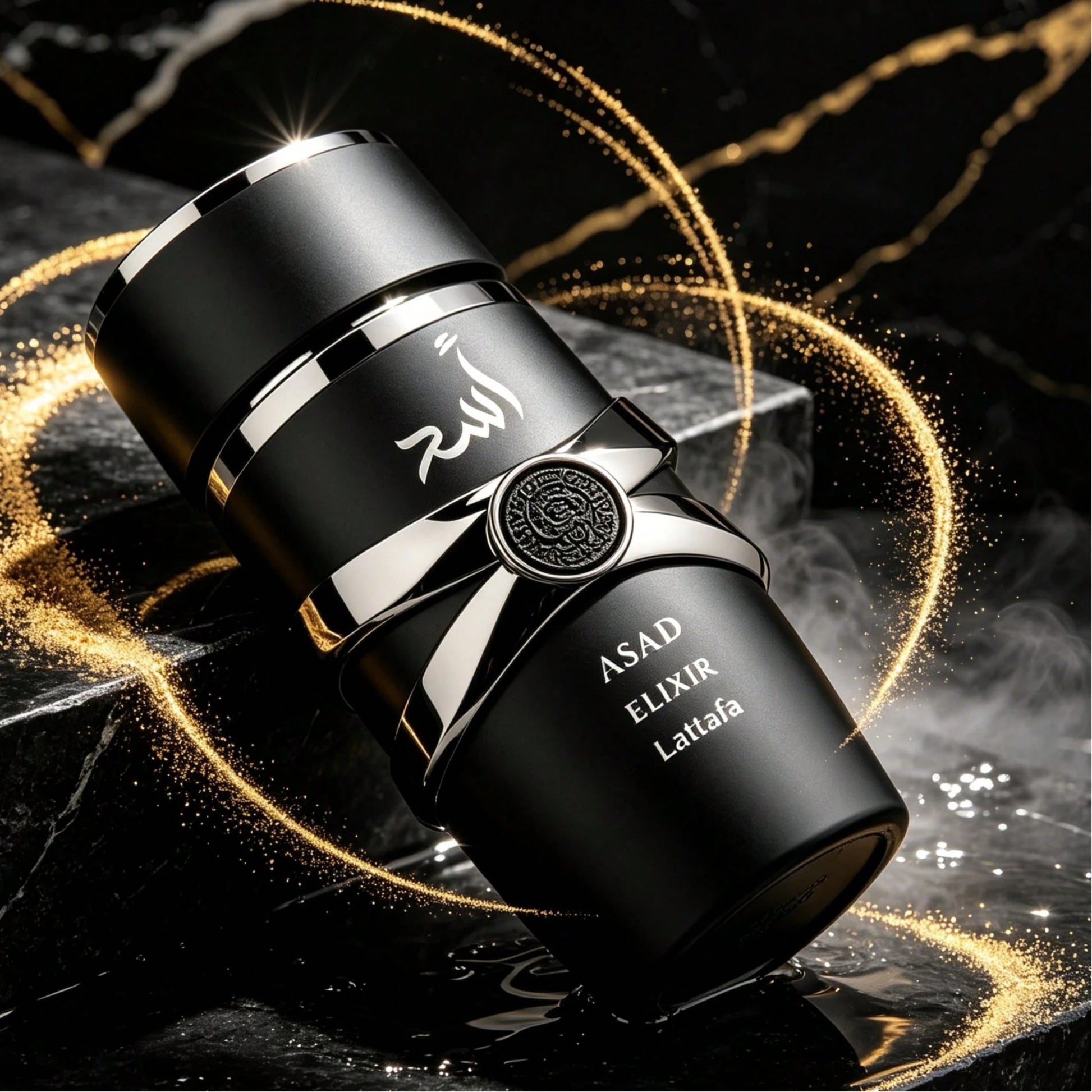 Lattafa Asad Elixir Men Eau De Parfum 100ml 3.4oz Intense Fragrance Spray Aromatic Woody Cedarwood Amber Vanilla Notes All Day Lasting Luxury Masculine Scent Anniversary Gift