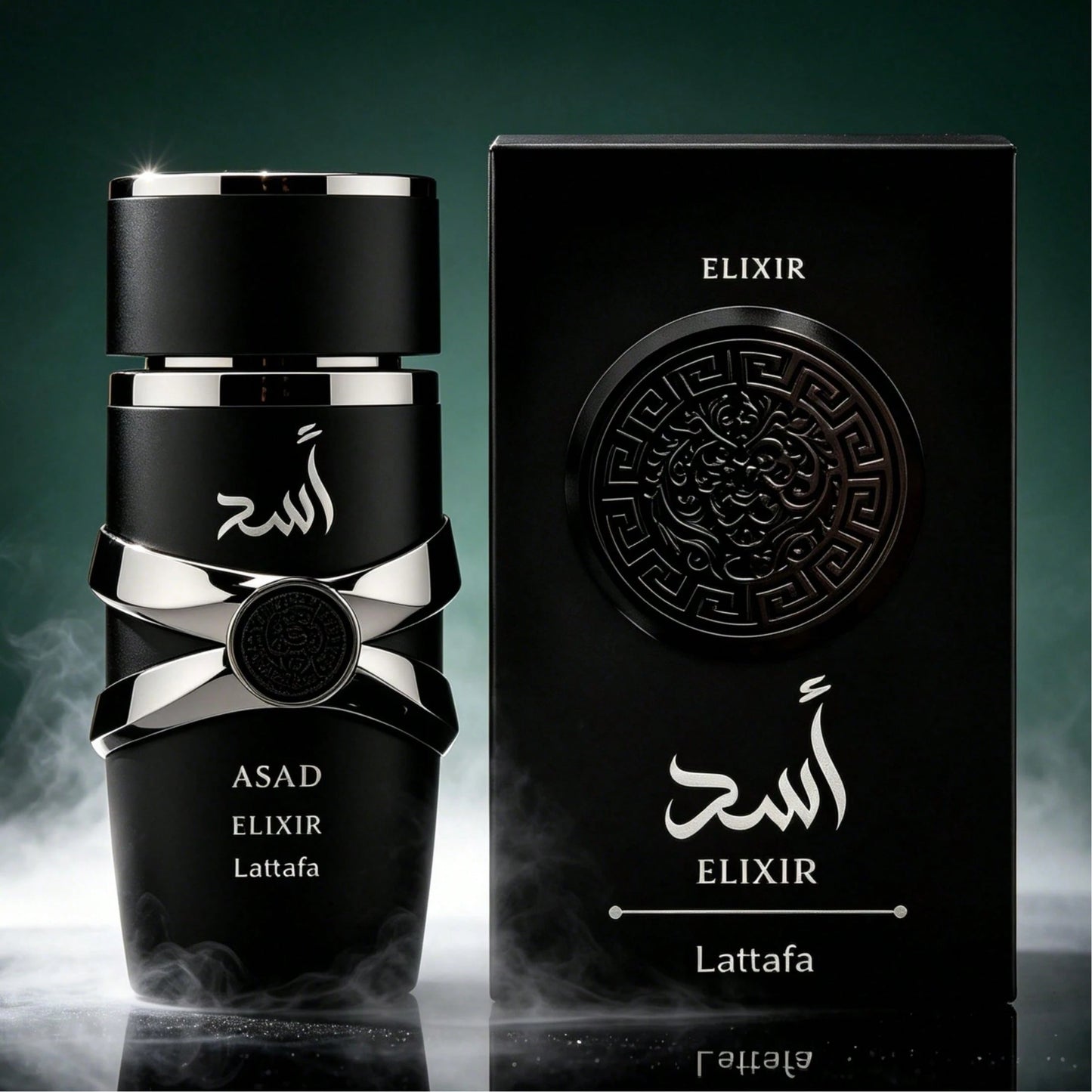Lattafa Asad Elixir Men Eau De Parfum 100ml 3.4oz Intense Fragrance Spray Aromatic Woody Cedarwood Amber Vanilla Notes All Day Lasting Luxury Masculine Scent Anniversary Gift