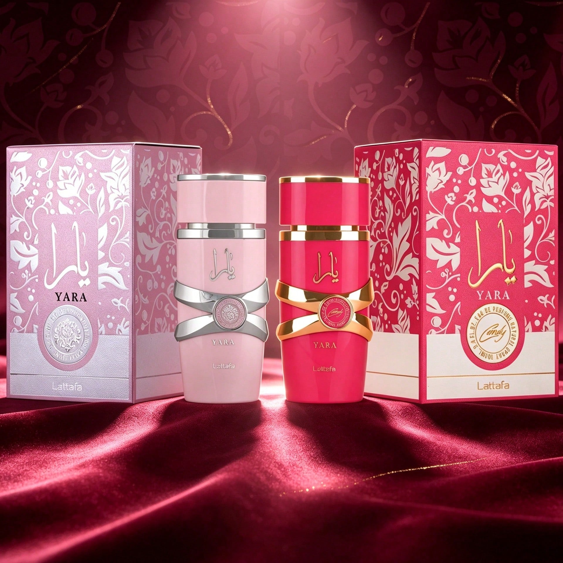 Lattafa Yara + Yara Candy Women's Perfume Duo – 100ml Full-Size Oriental Tropical Fruity Vanilla & Sweet Fruindy Floral Vanilla Amber EDPs, Long-Lasting Premium Gift Set For Fragrance Enthusiasts