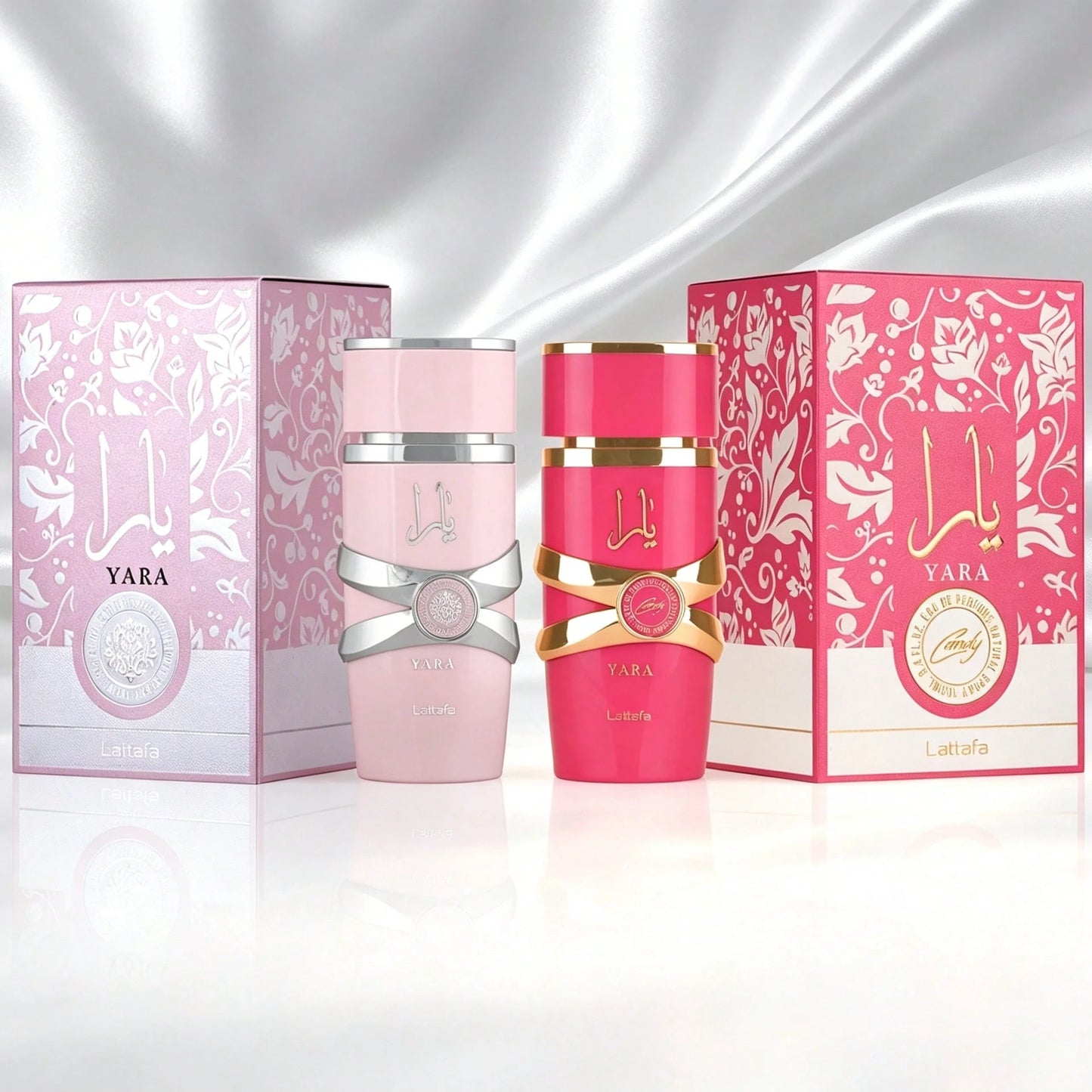 Lattafa Yara + Yara Candy Women's Perfume Duo – 100ml Full-Size Oriental Tropical Fruity Vanilla & Sweet Fruindy Floral Vanilla Amber EDPs, Long-Lasting Premium Gift Set For Fragrance Enthusiasts