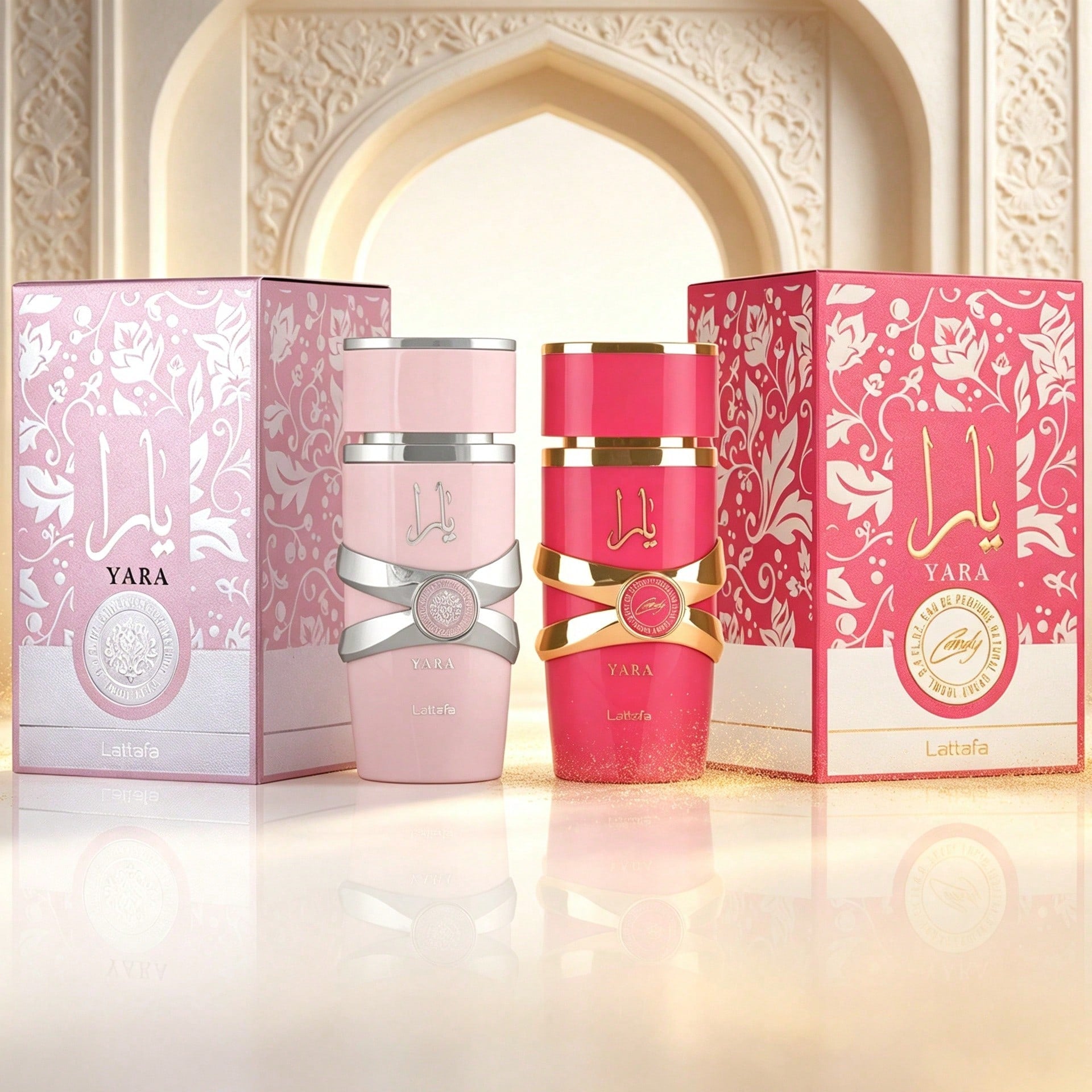 Lattafa Yara + Yara Candy Women's Perfume Duo – 100ml Full-Size Oriental Tropical Fruity Vanilla & Sweet Fruindy Floral Vanilla Amber EDPs, Long-Lasting Premium Gift Set For Fragrance Enthusiasts