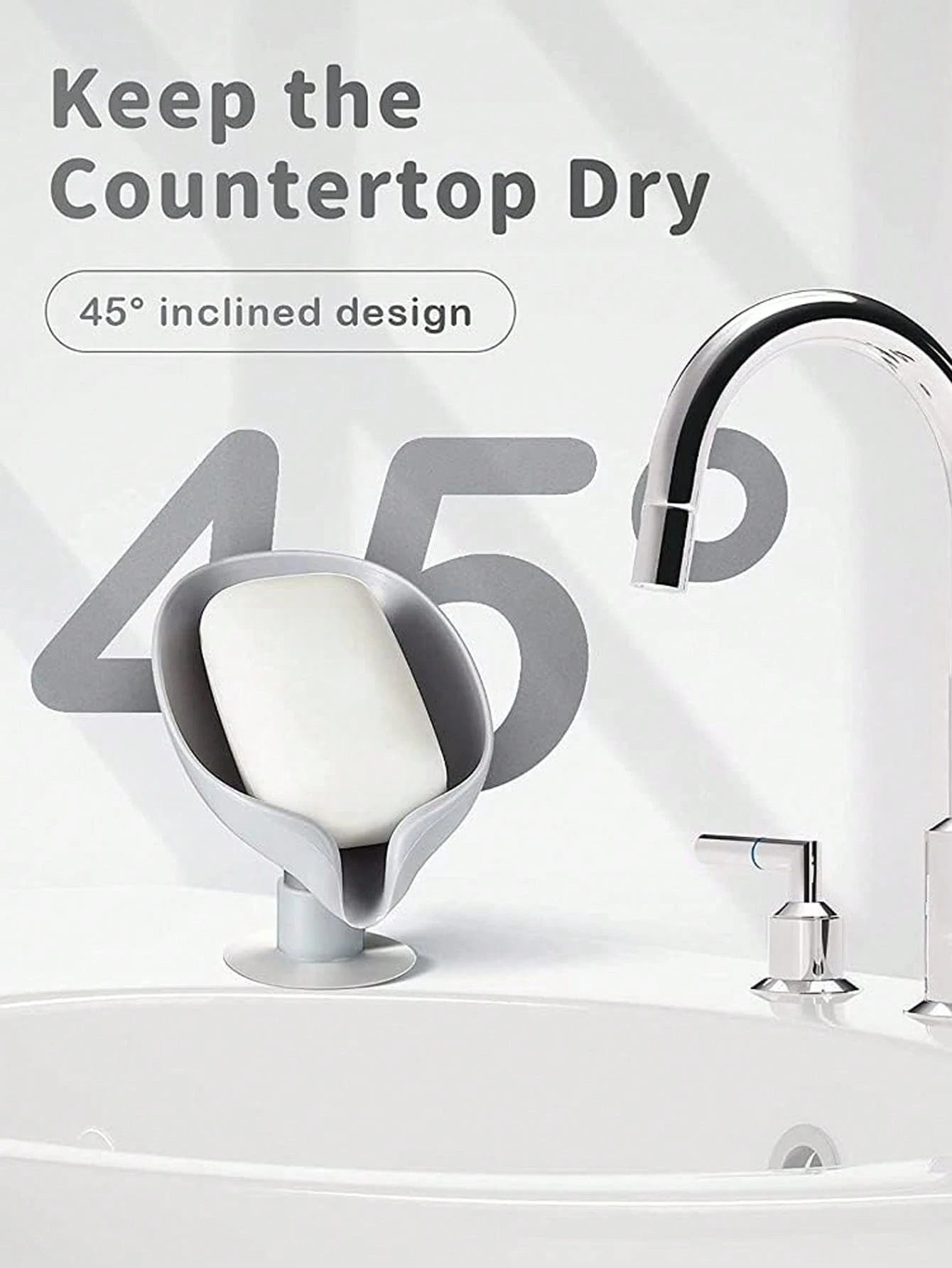 Leaf-Shaped Draining Soap Dish, Suction Cup Base Soap Holder, Plastic Self-Adhesive Draining Soap Dish, Kitchen/Bathroom Dual-Use Soap Dish, Soap Holder, Bathroom Storage Accessories, Bathroom Decor