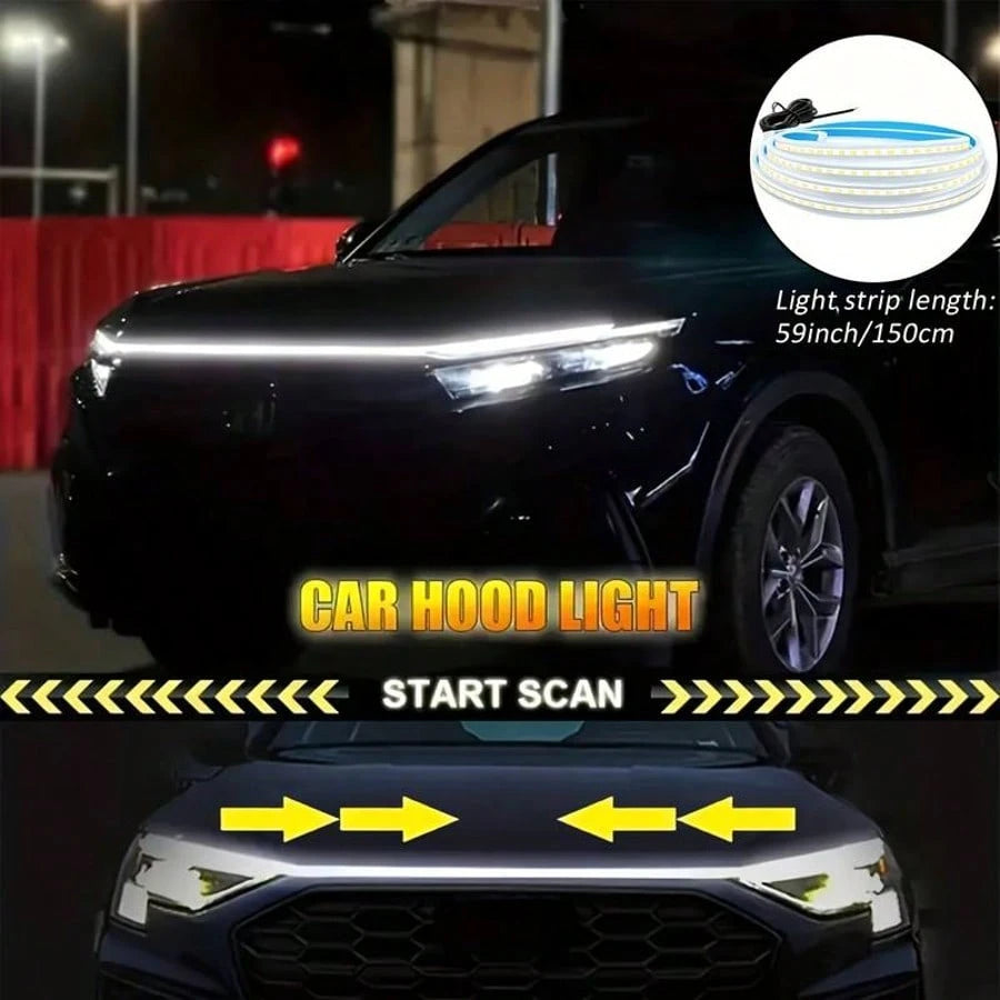 LED Light- Emission Car Trim Strip- Cool Lighting, Increase Safety Points, Built-In LED Beads, Multiple Light Modes To Choose From, Car DRL Start Scanning Function, Cool And Eye-Catching When Lit Up