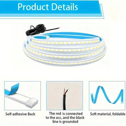 LED Light- Emission Car Trim Strip- Cool Lighting, Increase Safety Points, Built-In LED Beads, Multiple Light Modes To Choose From, Car DRL Start Scanning Function, Cool And Eye-Catching When Lit Up