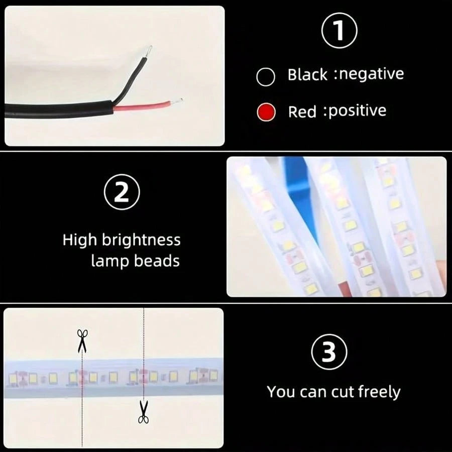 LED Light- Emission Car Trim Strip- Cool Lighting, Increase Safety Points, Built-In LED Beads, Multiple Light Modes To Choose From, Car DRL Start Scanning Function, Cool And Eye-Catching When Lit Up