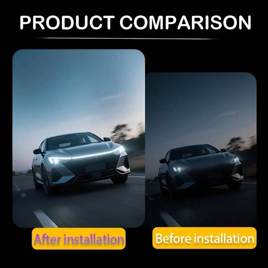 LED Light- Emission Car Trim Strip- Cool Lighting, Increase Safety Points, Built-In LED Beads, Multiple Light Modes To Choose From, Car DRL Start Scanning Function, Cool And Eye-Catching When Lit Up