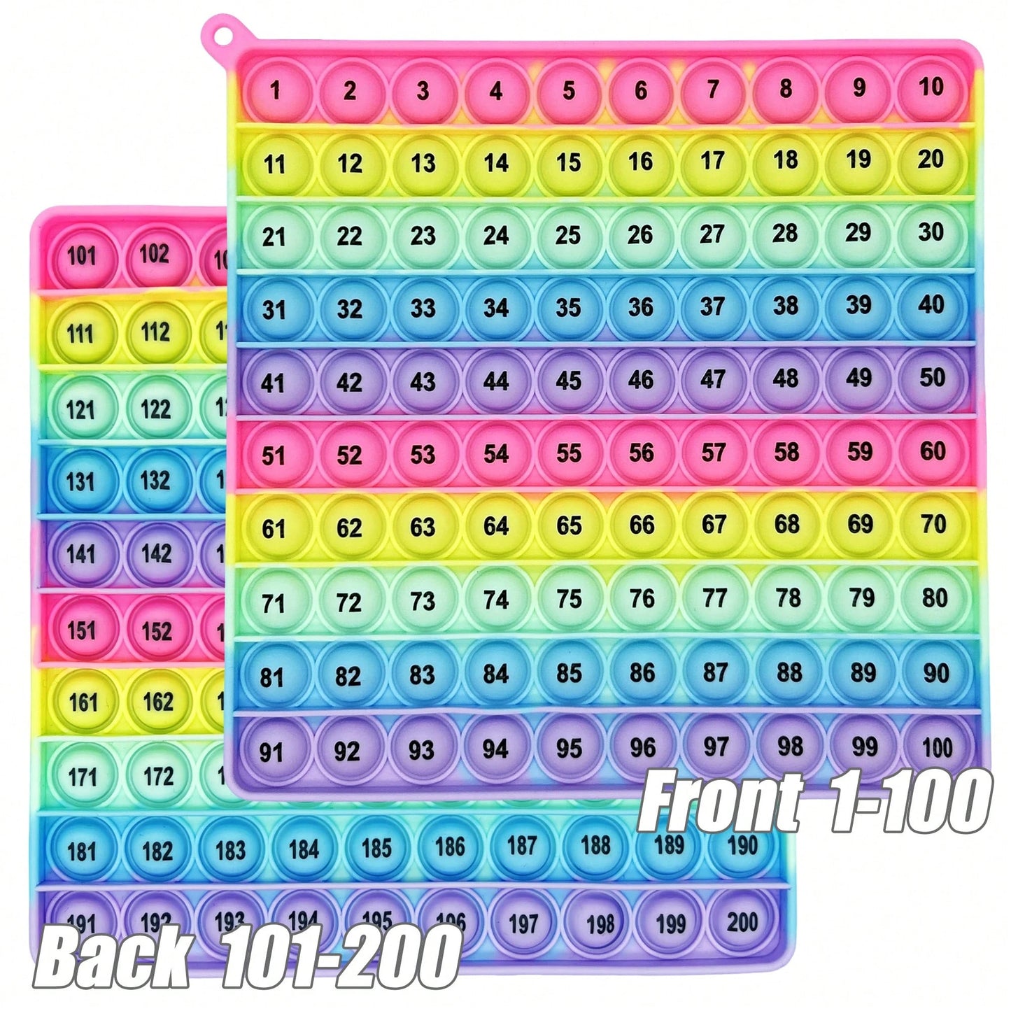 legendstar Rainbow Silicone 1-200 Math Board- Counting And Multiplication Learning Toy, Preschool And Kindergarten Sensory Stress Relief Game, Home Education Classroom Stationery