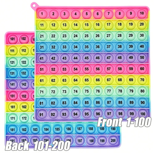 legendstar Rainbow Silicone 1-200 Math Board- Counting And Multiplication Learning Toy, Preschool And Kindergarten Sensory Stress Relief Game, Home Education Classroom Stationery