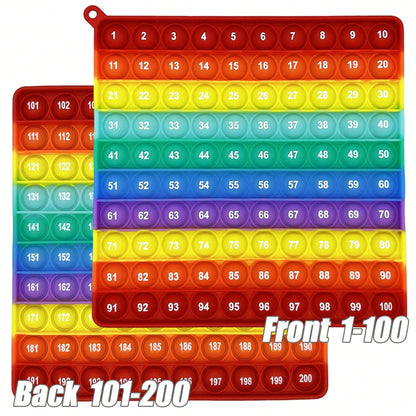 legendstar Rainbow Silicone 1-200 Math Board- Counting And Multiplication Learning Toy, Preschool And Kindergarten Sensory Stress Relief Game, Home Education Classroom Stationery