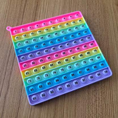 legendstar Rainbow Silicone 1-200 Math Board- Counting And Multiplication Learning Toy, Preschool And Kindergarten Sensory Stress Relief Game, Home Education Classroom Stationery