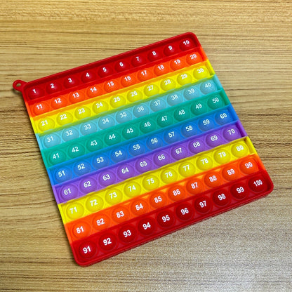 legendstar Rainbow Silicone 1-200 Math Board- Counting And Multiplication Learning Toy, Preschool And Kindergarten Sensory Stress Relief Game, Home Education Classroom Stationery
