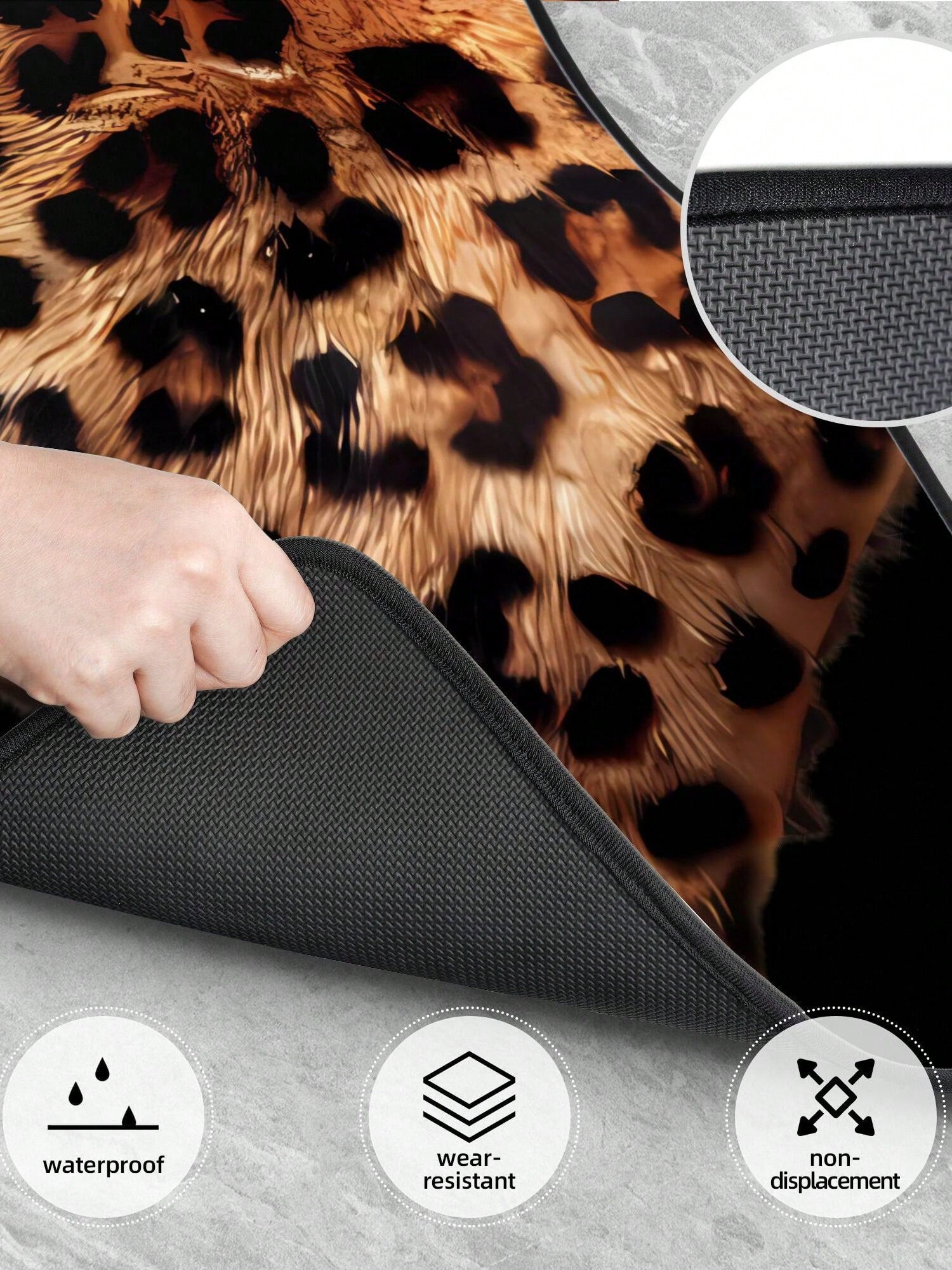 Leopard Love Heart 4-Piece Custom Printed All-Weather Floor Mats- Universal Fit For Suv, Truck, Van| Easy Clean