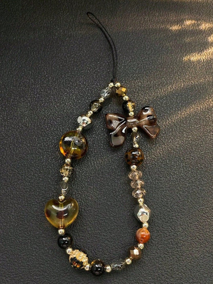 Leopard Print Amber Phone Lanyard, New Stylish Short Phone Strap, Creative CCD Camera Pendant, Personalized Hanging Chain, High-End