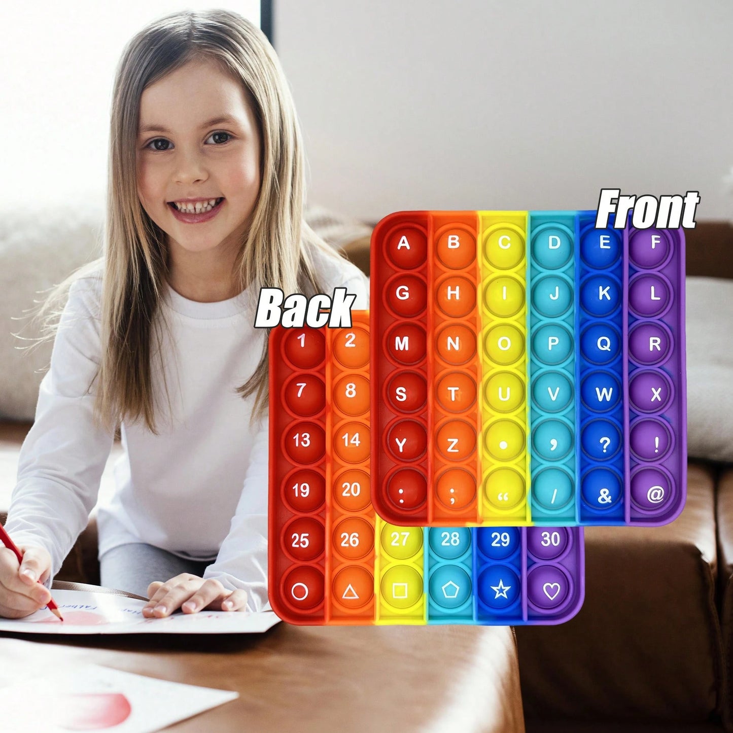 Letter & Number Learning Finger Toys, Bubble Popping Spelling Game, ABC Teaching Tool, Educational Toy, Stationery, Children's Gift, Back To School Classroom Supplies