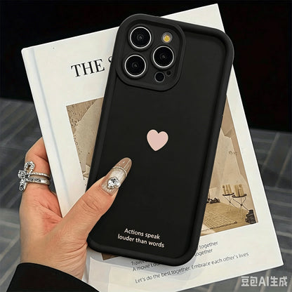 Light Luxury Fashion UV Painted Gradient Heart Design Raised Edge Shockproof Phone Case Compatible With Ip17 16 15 14 13 S26 S25 S24 Honor 400Lite 200Pro Honor A5 X9 X8 X6 9x And Smart6/7/8/9/10, 14T
