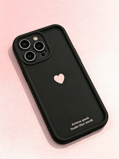 Light Luxury Fashion UV Painted Gradient Heart Design Raised Edge Shockproof Phone Case Compatible With Ip17 16 15 14 13 S26 S25 S24 Honor 400Lite 200Pro Honor A5 X9 X8 X6 9x And Smart6/7/8/9/10, 14T
