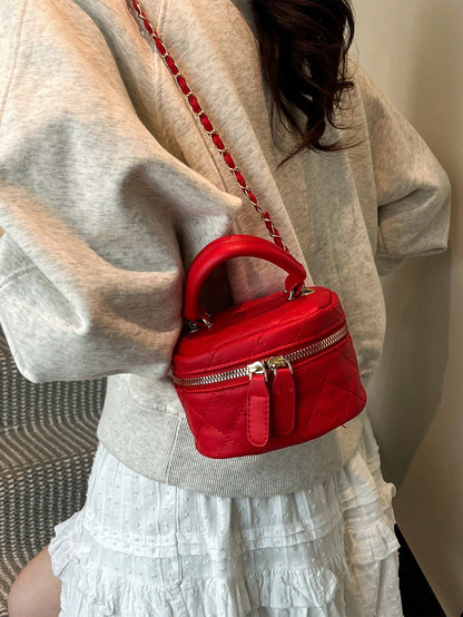 Lightweight Mini Bag, Chain Bag, Quilted Bag, Handbag, Bucket Bag, Suitable For Girls, College Students And Office Ladies, Great For Office, University, Work, Commuting, Outdoor Activities, Travel And