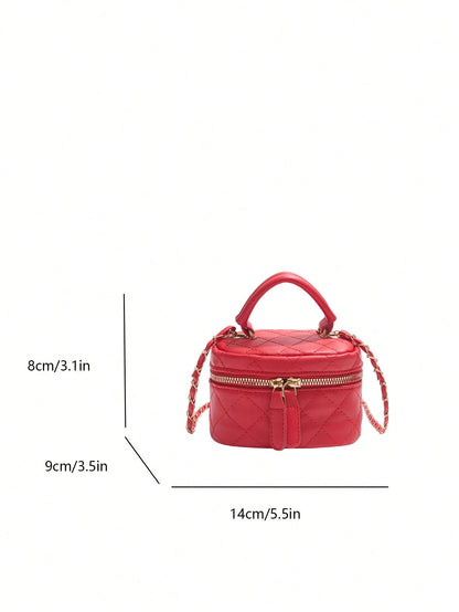 Lightweight Mini Bag, Chain Bag, Quilted Bag, Handbag, Bucket Bag, Suitable For Girls, College Students And Office Ladies, Great For Office, University, Work, Commuting, Outdoor Activities, Travel And
