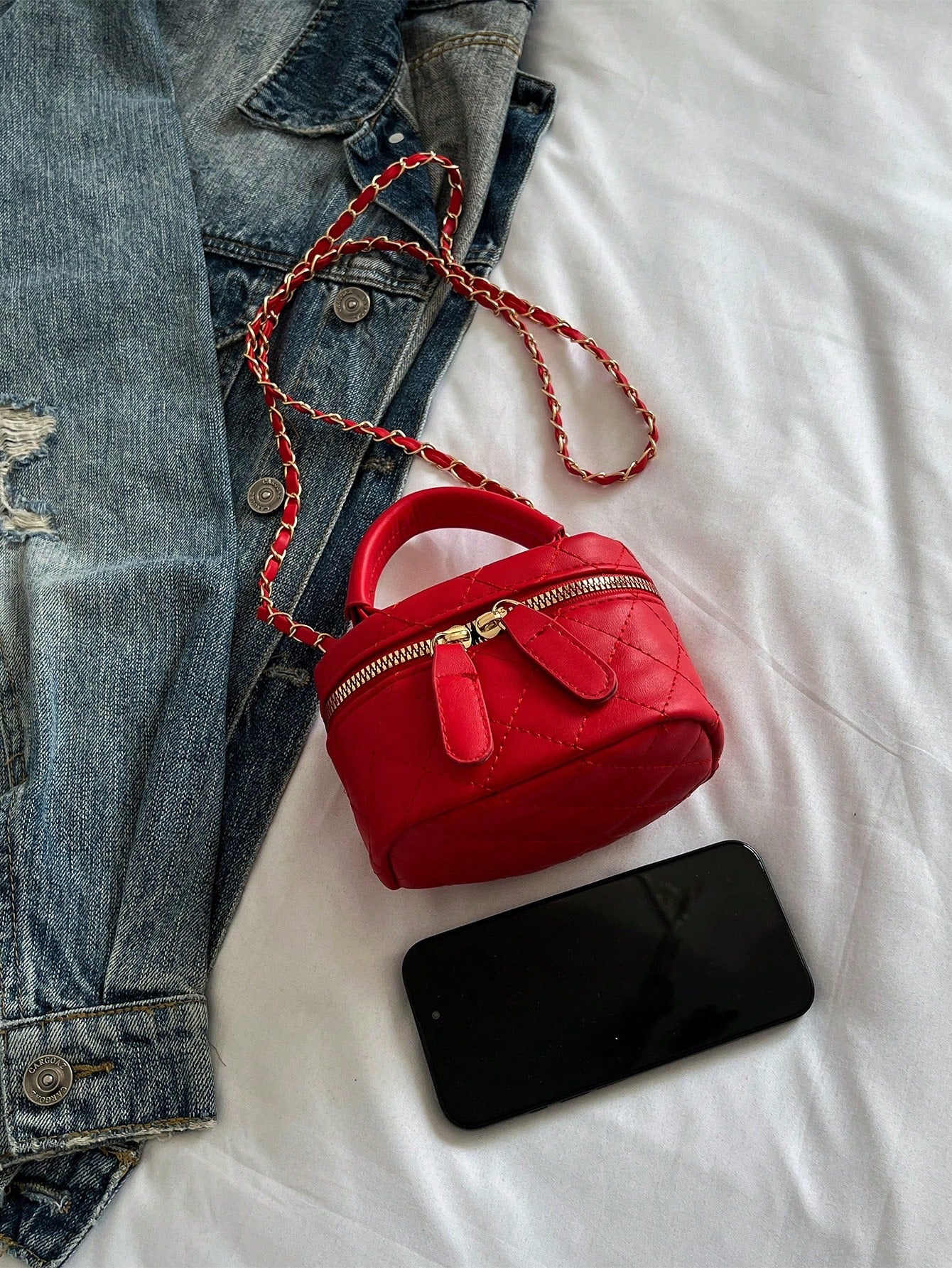 Lightweight Mini Bag, Chain Bag, Quilted Bag, Handbag, Bucket Bag, Suitable For Girls, College Students And Office Ladies, Great For Office, University, Work, Commuting, Outdoor Activities, Travel And