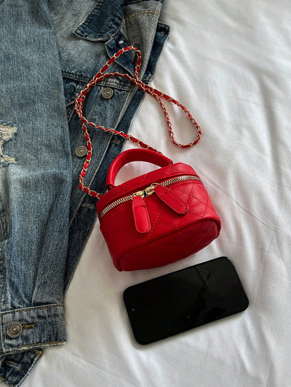 Lightweight Mini Bag, Chain Bag, Quilted Bag, Handbag, Bucket Bag, Suitable For Girls, College Students And Office Ladies, Great For Office, University, Work, Commuting, Outdoor Activities, Travel And