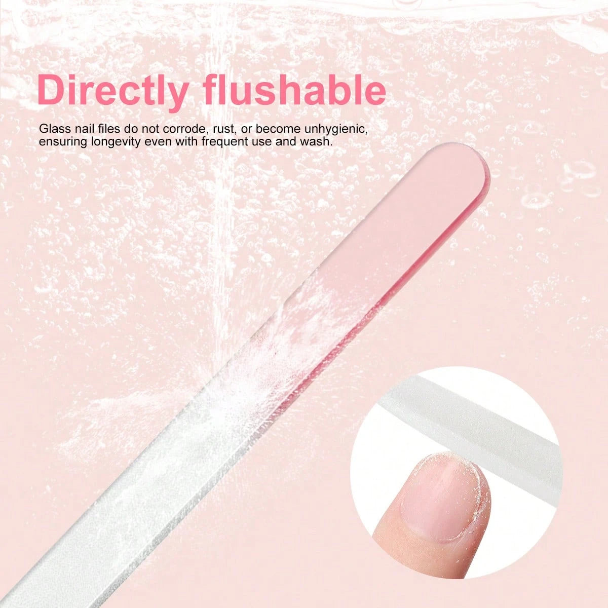 LIMEGIRL 5/1pc Glass Nail File, Professional Manicure Tool For Natural Nails, Gradient Color Polishing Block Nail Care Salon Gift (Macaron Color)