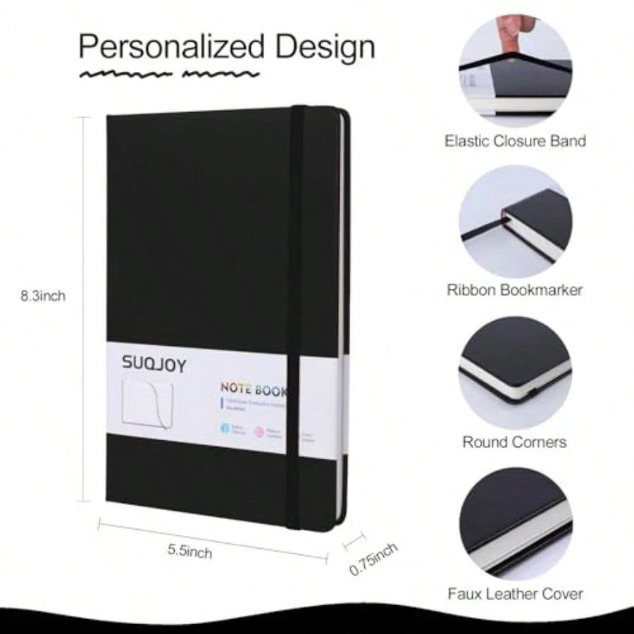 Lined Journal Notebooks For Writing, 100 GSM Thick Paper, 1 Pack Hardcover Notebooks, A5 College Ruled Notebook, Journaling Notebook For School/Travel/Office