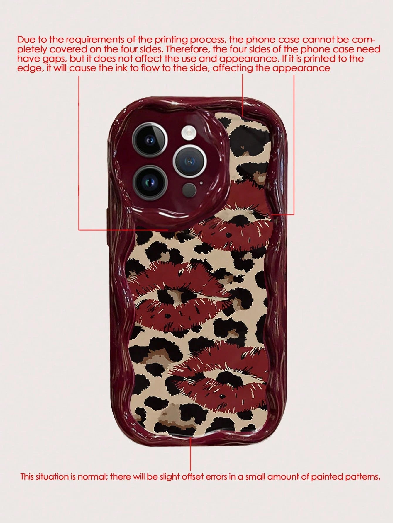 Lip Art Flat Print Burgundy Cream Texture Soft Shell Phone Case Compatible With IP17/IP17PROMAX/IPhone16/IPhone16Pro/IPhone16ProMax/IPhone15/XR/7P8P/P12ProMax/P13ProMax/P14ProMax/P13/P14/P11/P12/P14/X
