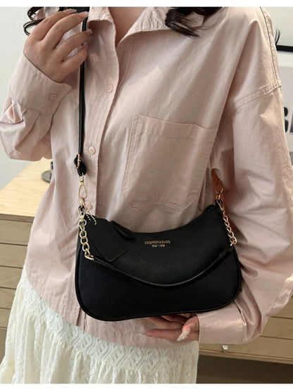 Livesso 1pc Solid Color PU Leather Fashion Underarm Bag.  Large Capacity Shoulder Bag, Business Commuter Messenger Bag