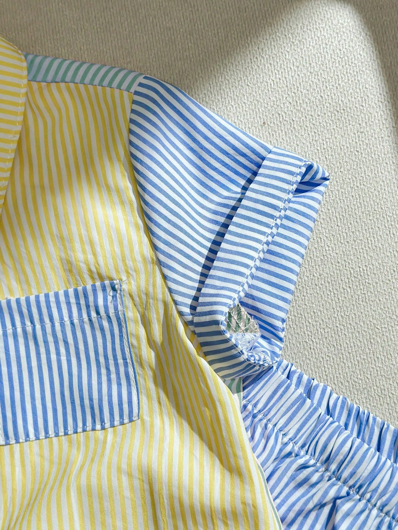 LMoss Kids Baby Boy Cute Lemon Print Shirt And Yellow Elastic Waist Shorts Set, Suitable For Spring/Summer, Vacation, Casual Fashion