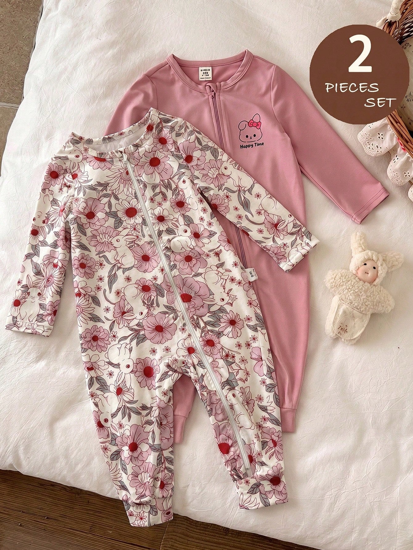 LMoss Kids Baby Girl Knitted Cute Animal Pattern Casual Romper 2 Pieces Set