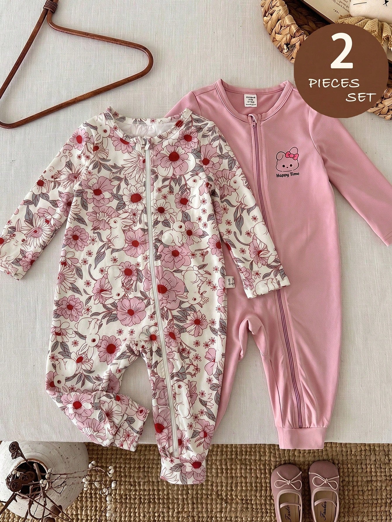 LMoss Kids Baby Girl Knitted Cute Animal Pattern Casual Romper 2 Pieces Set