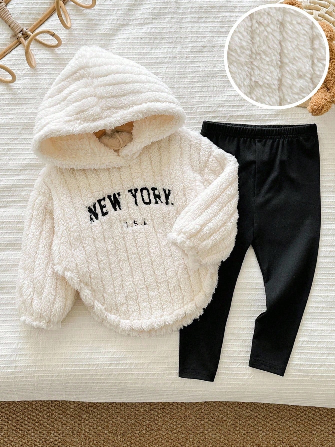 LMoss Kids LMoss 2pcs Baby Girl Knitted Hoodie Sweatshirt And Leggings Set Fall Winter