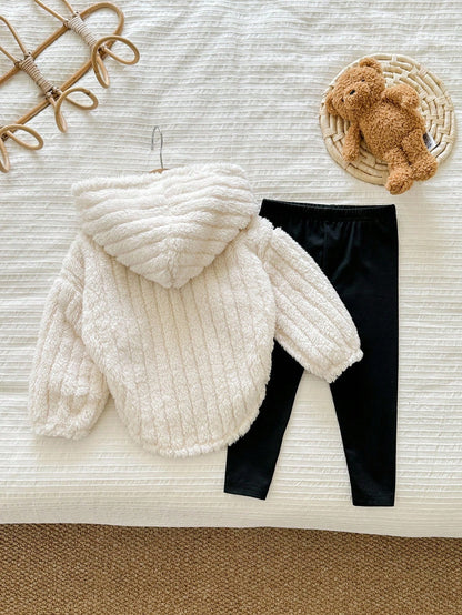 LMoss Kids LMoss 2pcs Baby Girl Knitted Hoodie Sweatshirt And Leggings Set Fall Winter