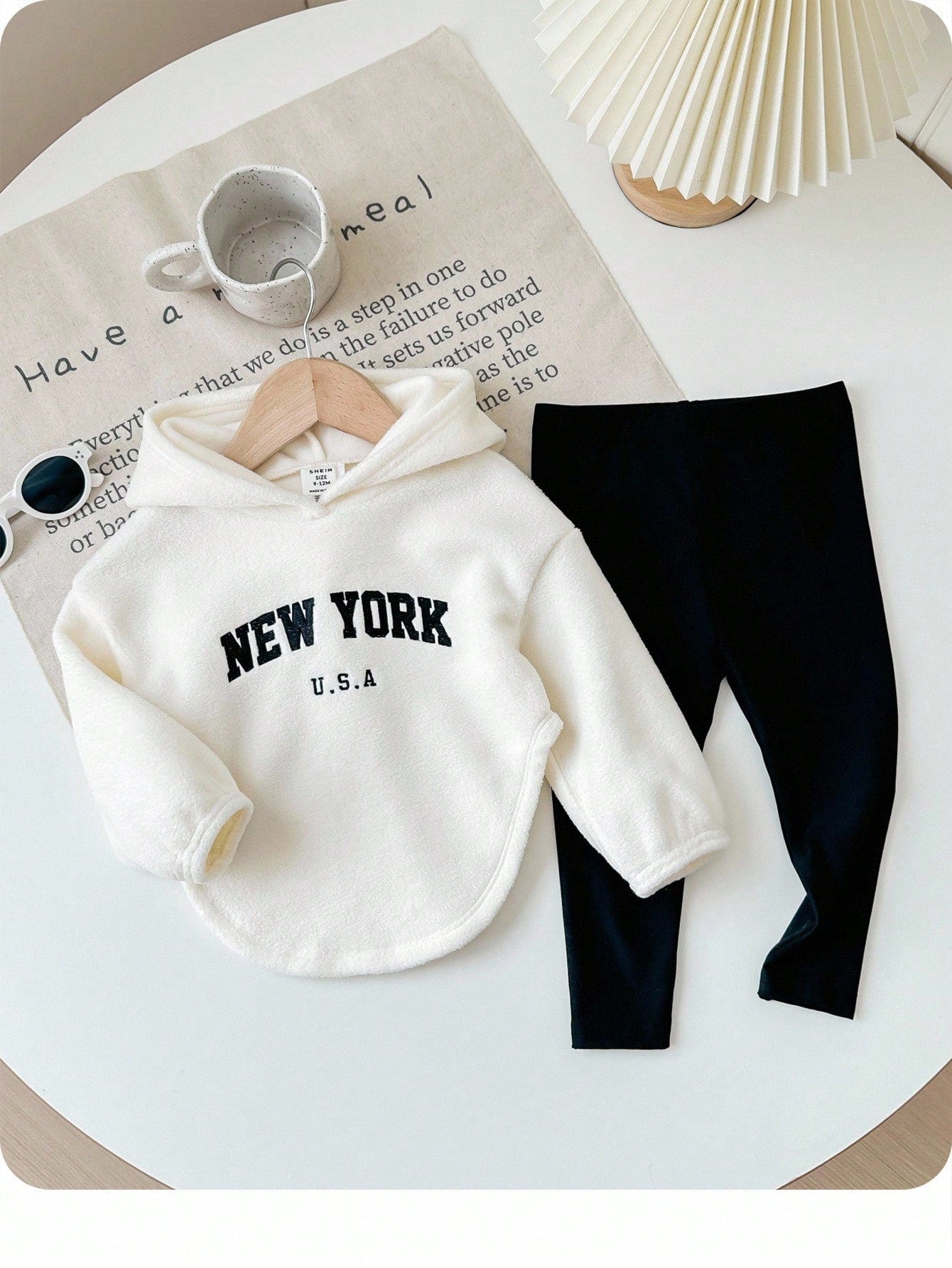 LMoss Kids LMoss 2pcs Baby Girl Knitted Hoodie Sweatshirt And Leggings Set Fall Winter