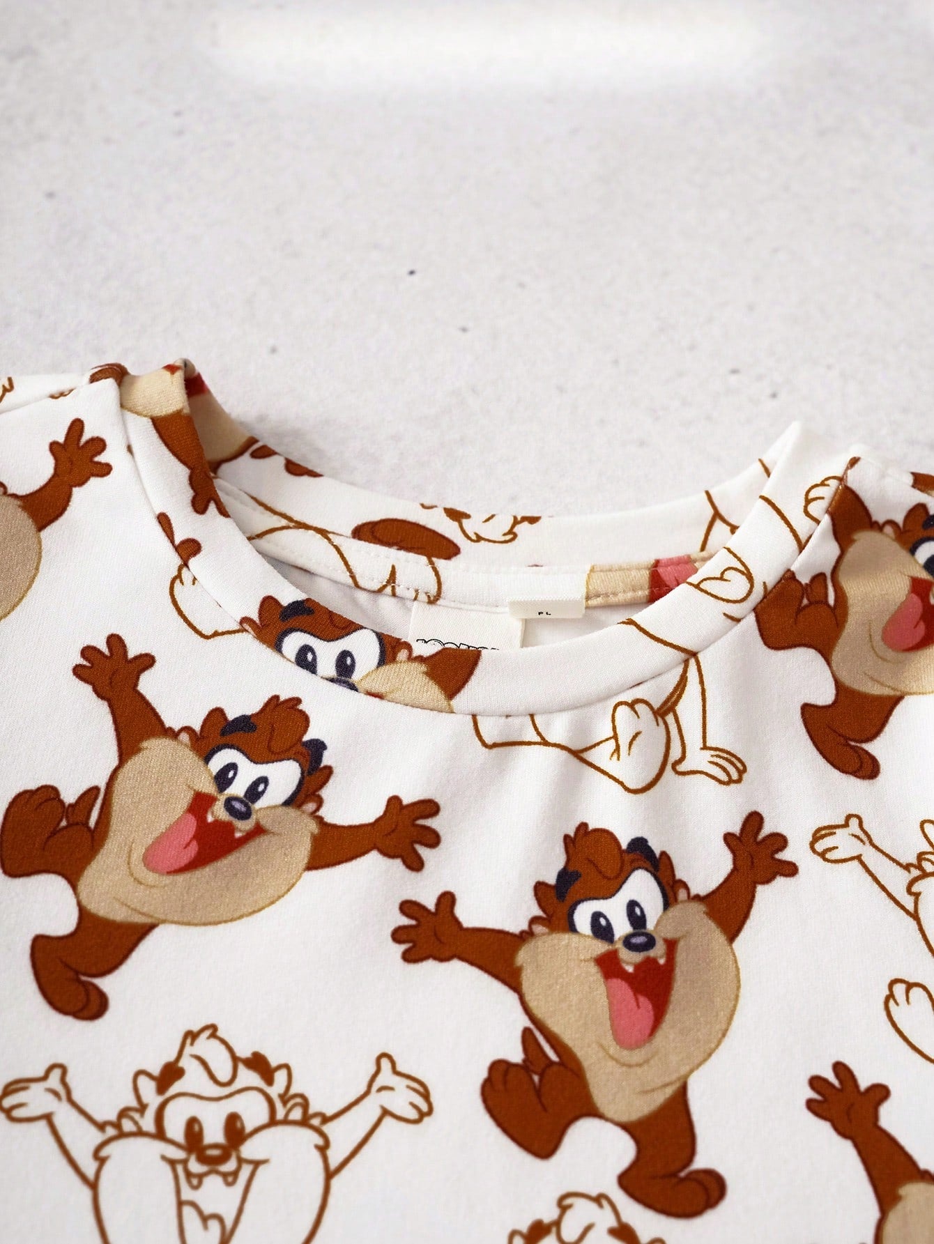 LOONEY TUNES X Baby Boy Summer Casual Cute Cartoon Pattern Round Neck Short Sleeve T-Shirt And Jumpsuit Set