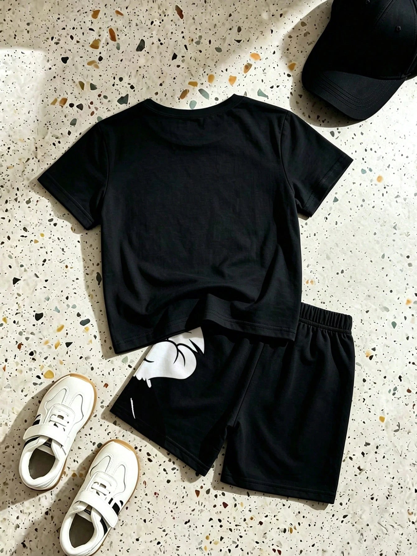 LOONEY TUNES X GraphicGems Baby Boy Round Neck Cartoon Print Short Sleeve T-Shirt And Shorts Casual Daily Outfit