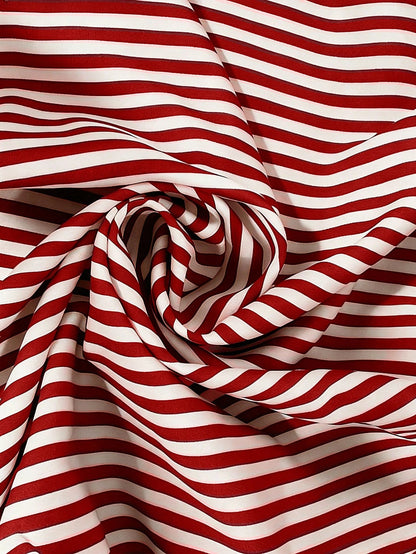 Louniche Women's Casual Striped V-Neck Top, Brown And White Striped, Short Puff Sleeves With Contrast Trim, Loose Fit Everyday Top For Women, Women's Summer Top, Women's Office Top