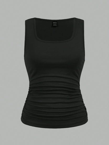 LUNE 3pcs Women's Slimming Solid Color Tank Tops, Casual & Simple, Perfect For Summer,Casual