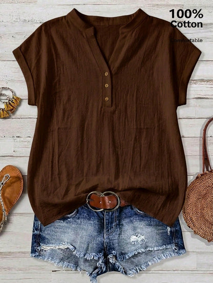 LUNE Casual Minimalist Style Colorful Asymmetrical Striped Vacation Style Women's Shirt Suitable For Spring And Summer Versatile Daily