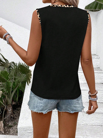 LUNE Women's New Fashion Printed Striped Round Neck Camisole