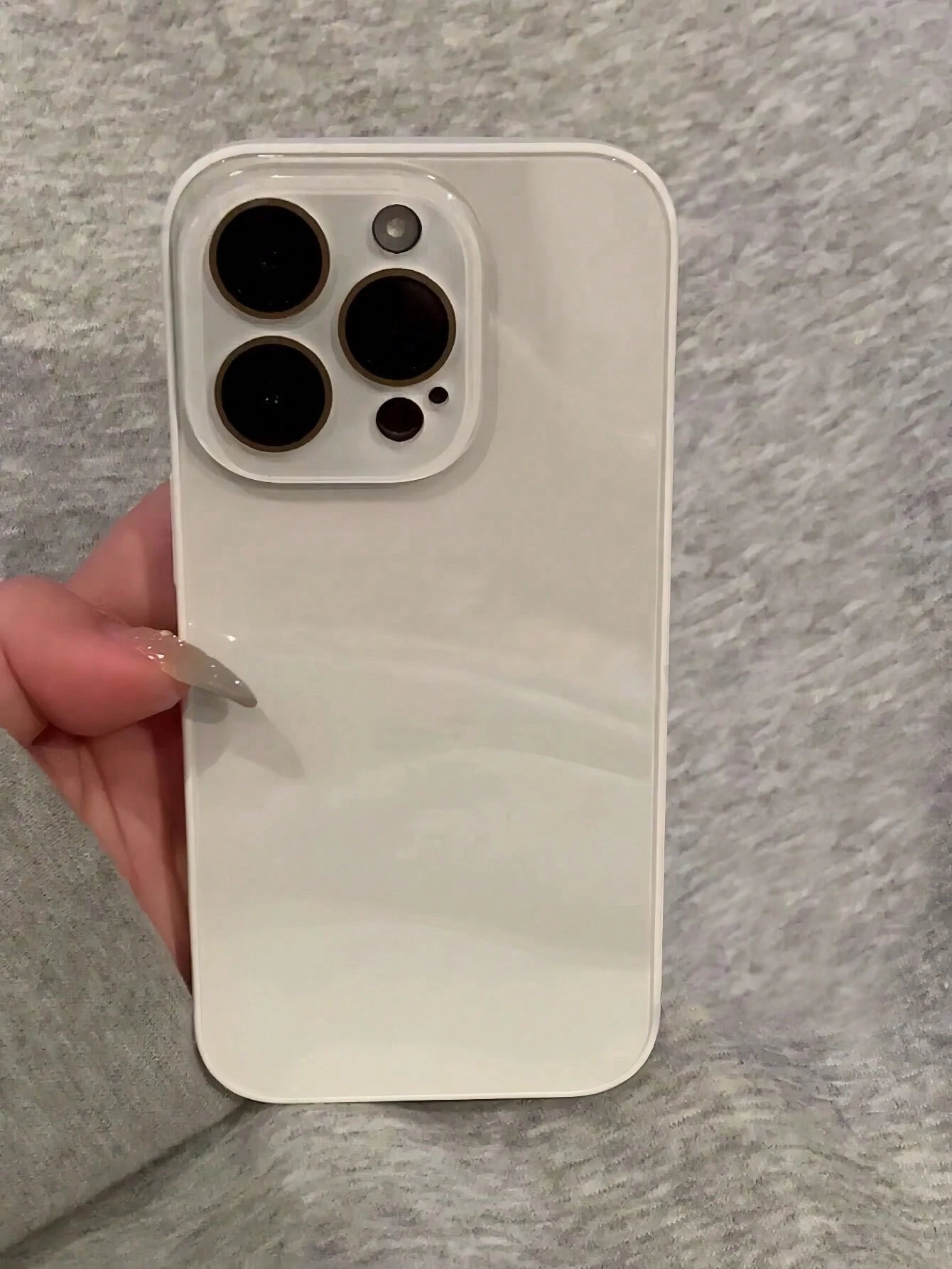 Luxury Solid Color Glossy Glass Phone Case Compatible With 17 Pro Max 16 15 14 13 12 11 Pro Max Lens Protection Minimalist Cute Elegant Compatible With 17promax 16promax 17pro 15promax 14promax 13prom