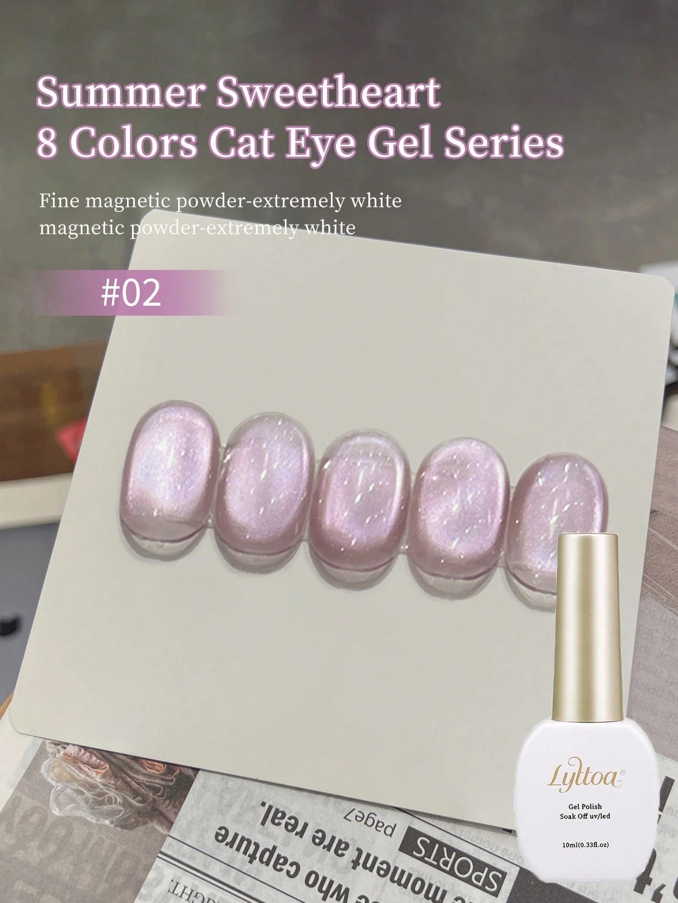 LYTTOA 10ML Cat Eye Gel Polish Set- Super Fine Magnetic UV Gel For Shiny Nail Art 1pc/8pcs
