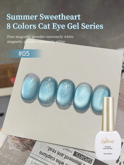 LYTTOA 10ML Cat Eye Gel Polish Set- Super Fine Magnetic UV Gel For Shiny Nail Art 1pc/8pcs